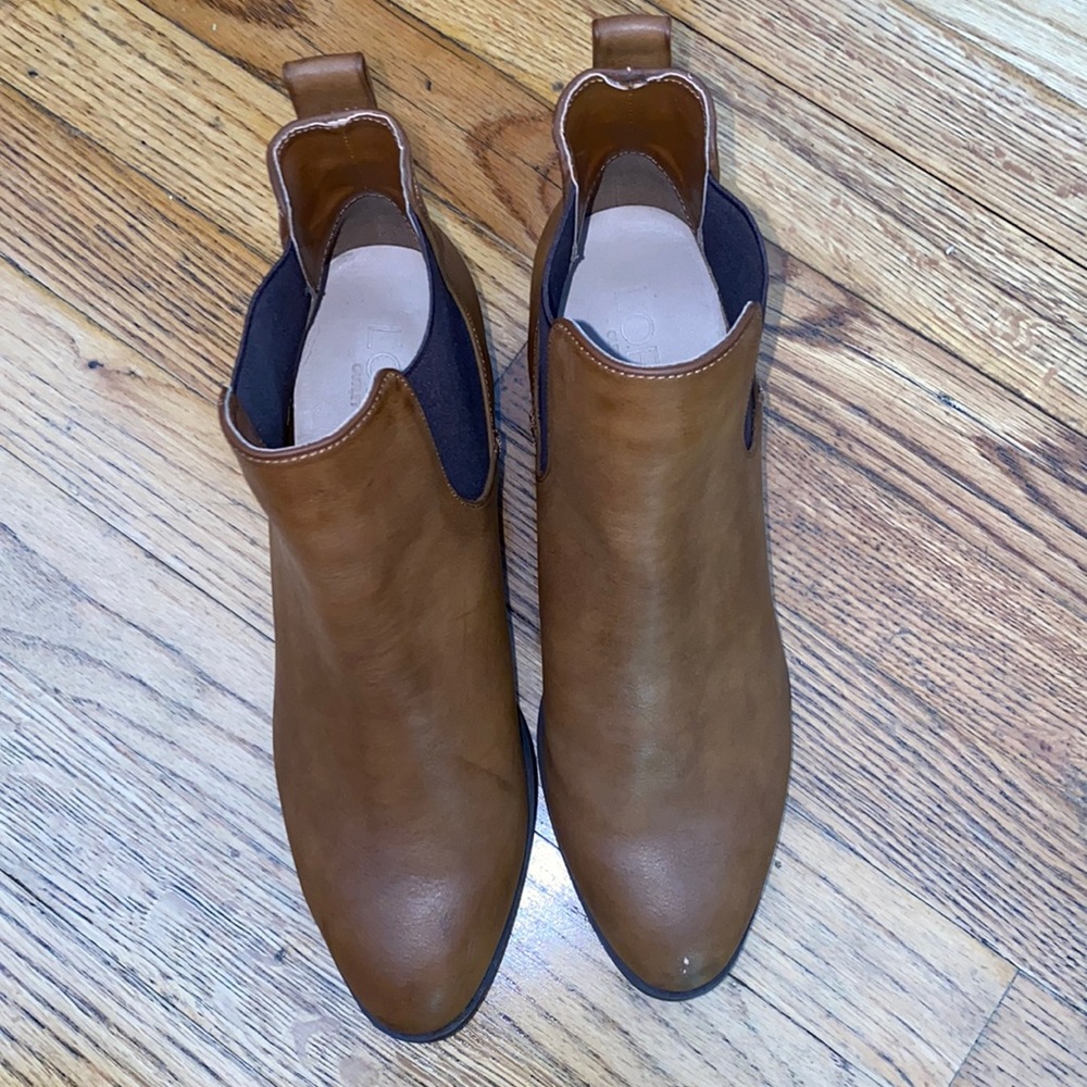 Brown LOFT Chelsea booties